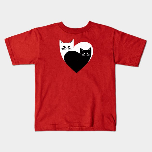 Kitty Love Heart Kids T-Shirt by katiestack.art